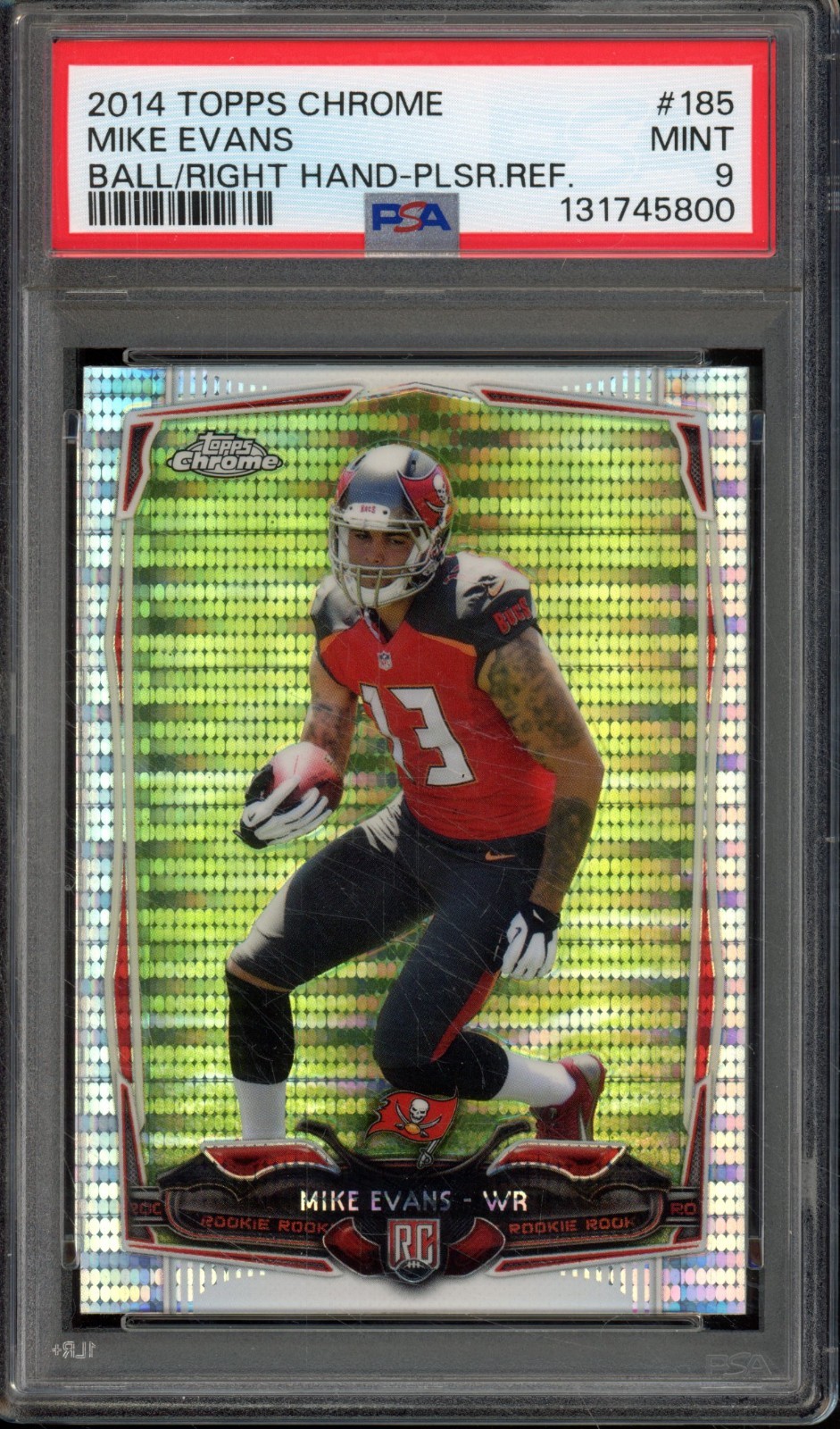 2014 Topps Chrome MIKE EVANS #185 RC Rookie Pulsar Refractor PSA 9 Buccaneers