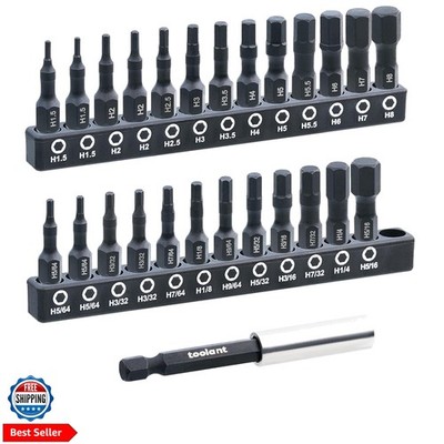 26 Pcs Hex Head Allen Wrench Drill Bit Set,1/4Hex Shank Quick Change Bit Hold...