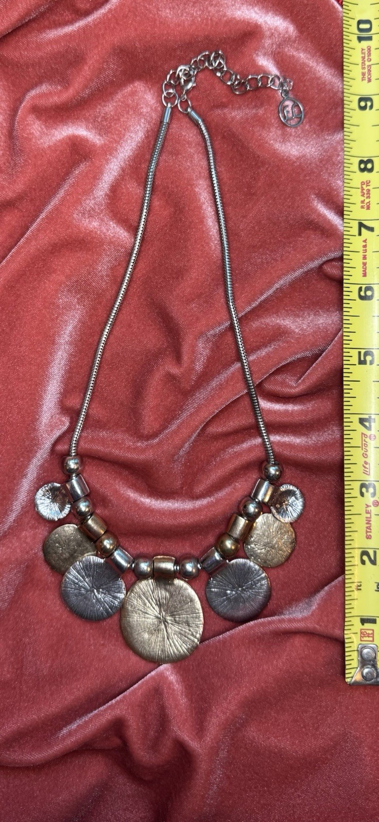 Erica Lyons Silver Gold Statement Reversible Disc… - image 5