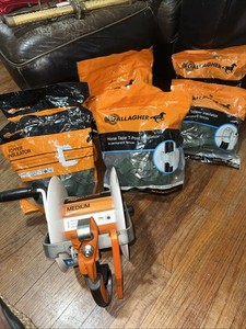 Lot of Gallagher Medium Reel w/Various Bags of Insulators New