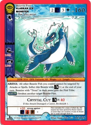 MetaZoo CCG Alaskan Ice Monster First Edition 16/165 Regular Gold Card