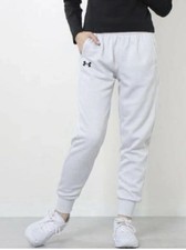 Under Armour Women's XL Solid White Rival Fleece Tapered Leg Jogger Pants, NWT