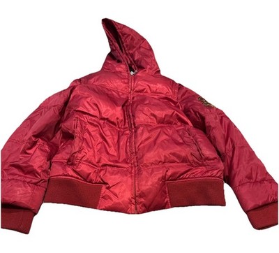 Jia Ren Yon Puffer Jacket Coat With Hood / Liner Down Fill Red Size Large Boys