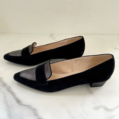 Peter Kaiser Womens Black/Silver Suede Pumps US 8.5