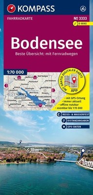 KOMPASS Fahrradkarte 3333 Bodensee 1:70.000 reiß- und wetterfest