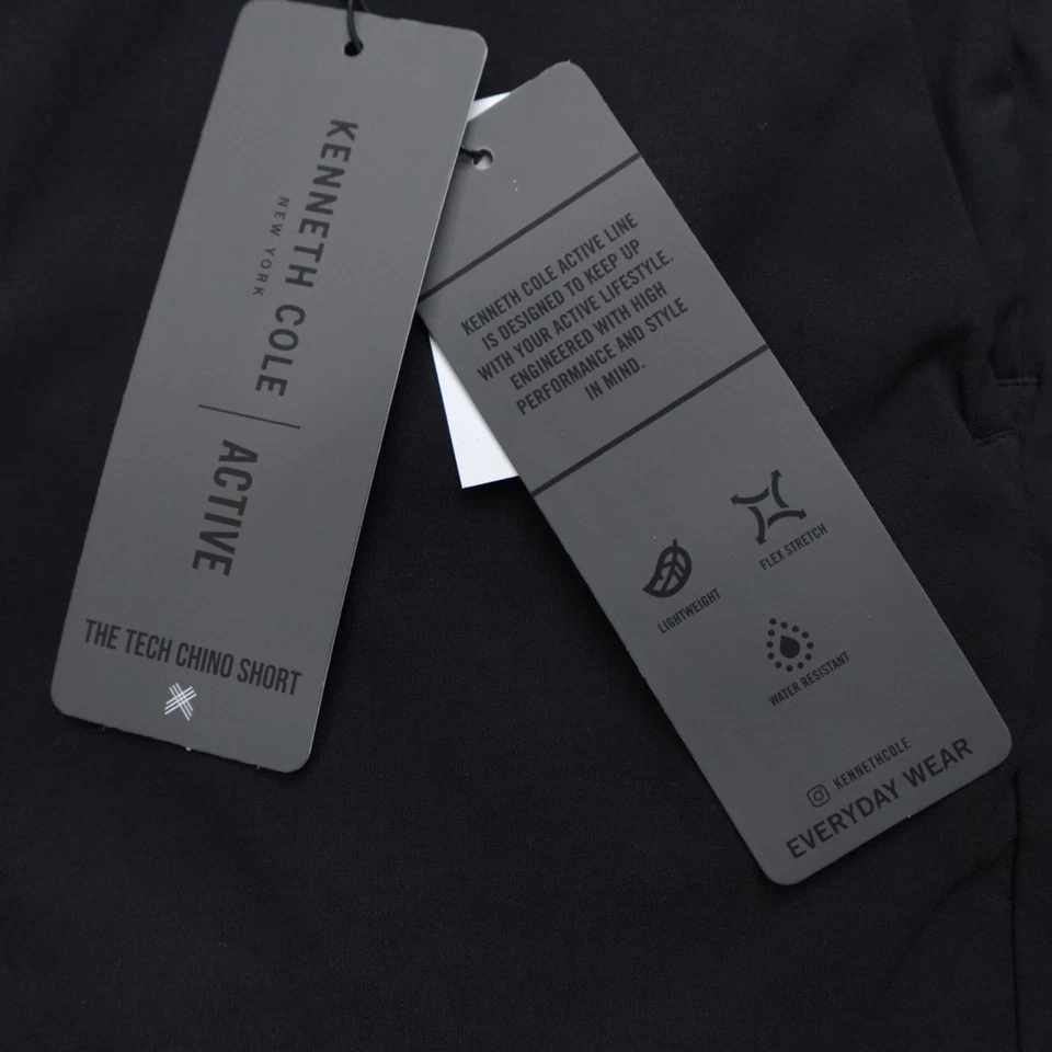Pantalones Cortos Chinos Kenneth Cole The Tech Nylon Elastizados DWR Ligeros Negros Foto 2 de 4