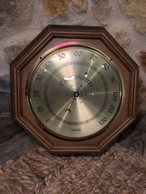 Vintage Verichron Thermometer Wall Decor Octagon Resin Faux Wood