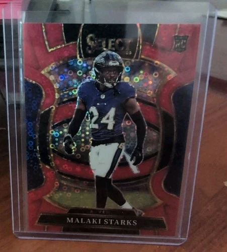 2025 Panini Select - Concourse Malaki Starks #61 Red Disco Prizm /49 (RC)