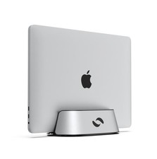 Vertical Laptop Stand in Silver Aluminum Upright Adjustable Holder and Dock L...