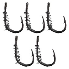 Ensemble de 5 hameçons de pêche à la carpe en acier inoxydable premium avec l