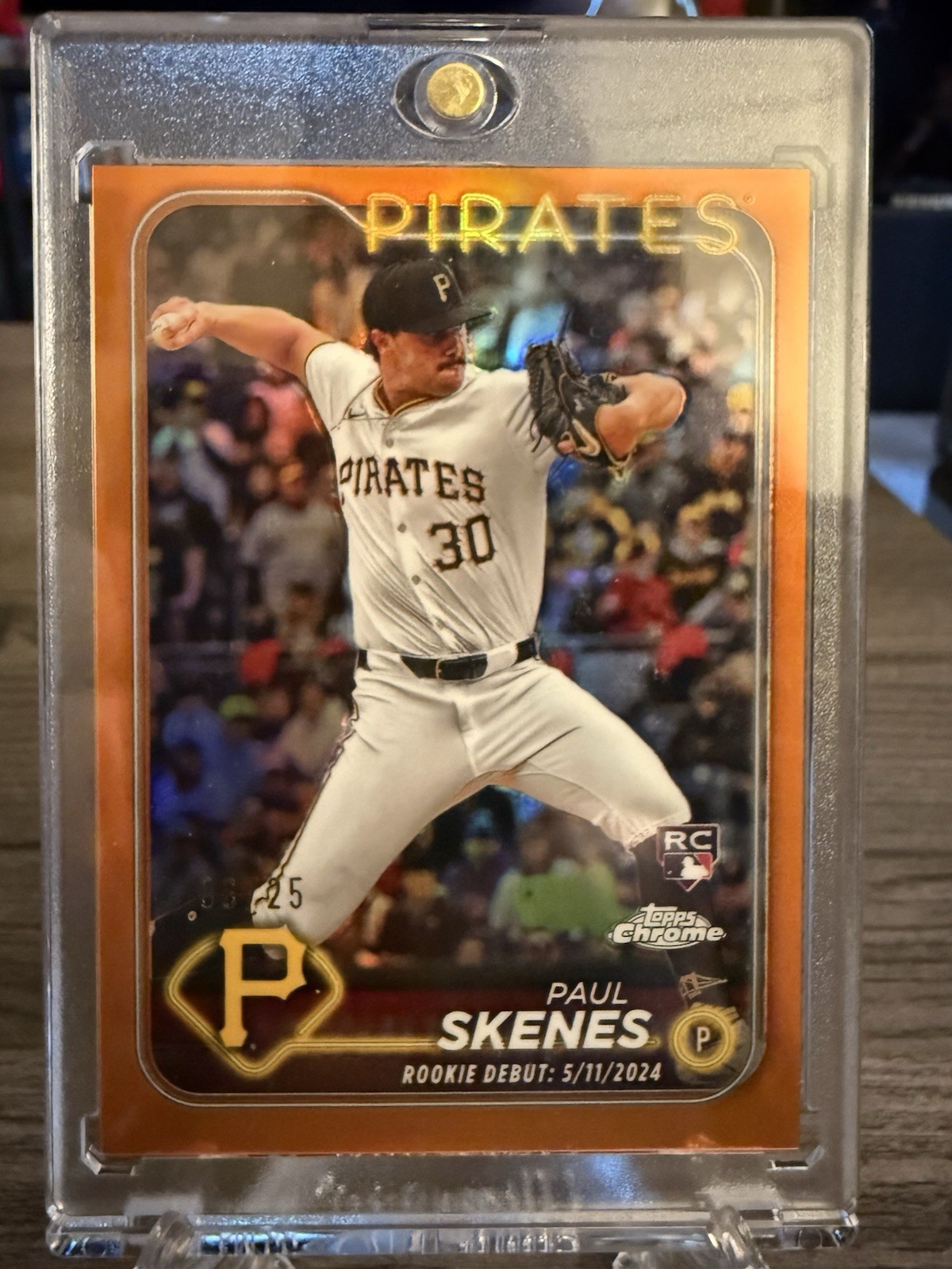 2024 Topps Chrome Update-Rookie Debut Orange Refractor /25 Paul Skenes USC27