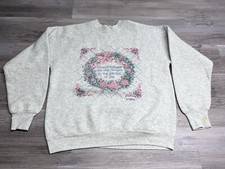 Vintage Retro Floral Grandma Sweatshirt Made USA Cottagecore Embroidered Look M