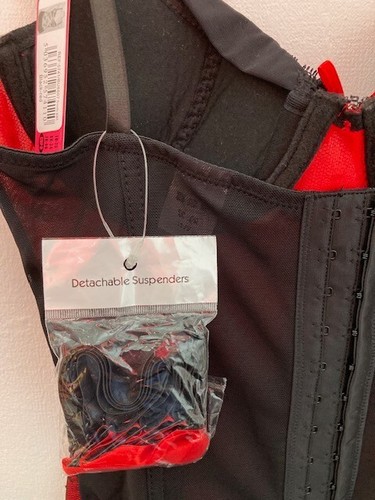 Daniel Axel Black/Red Underwired, Lightly Padded Basque Size 34D - Picture 7 of 7
