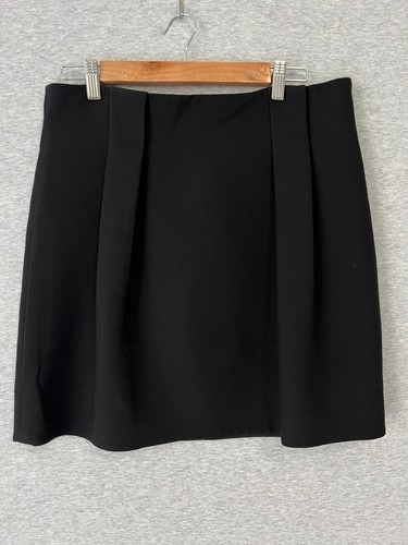 Lafayette 148 Rock Damen 10 Schwarz Wolle Seide Mischung Mini Luxus Old Money