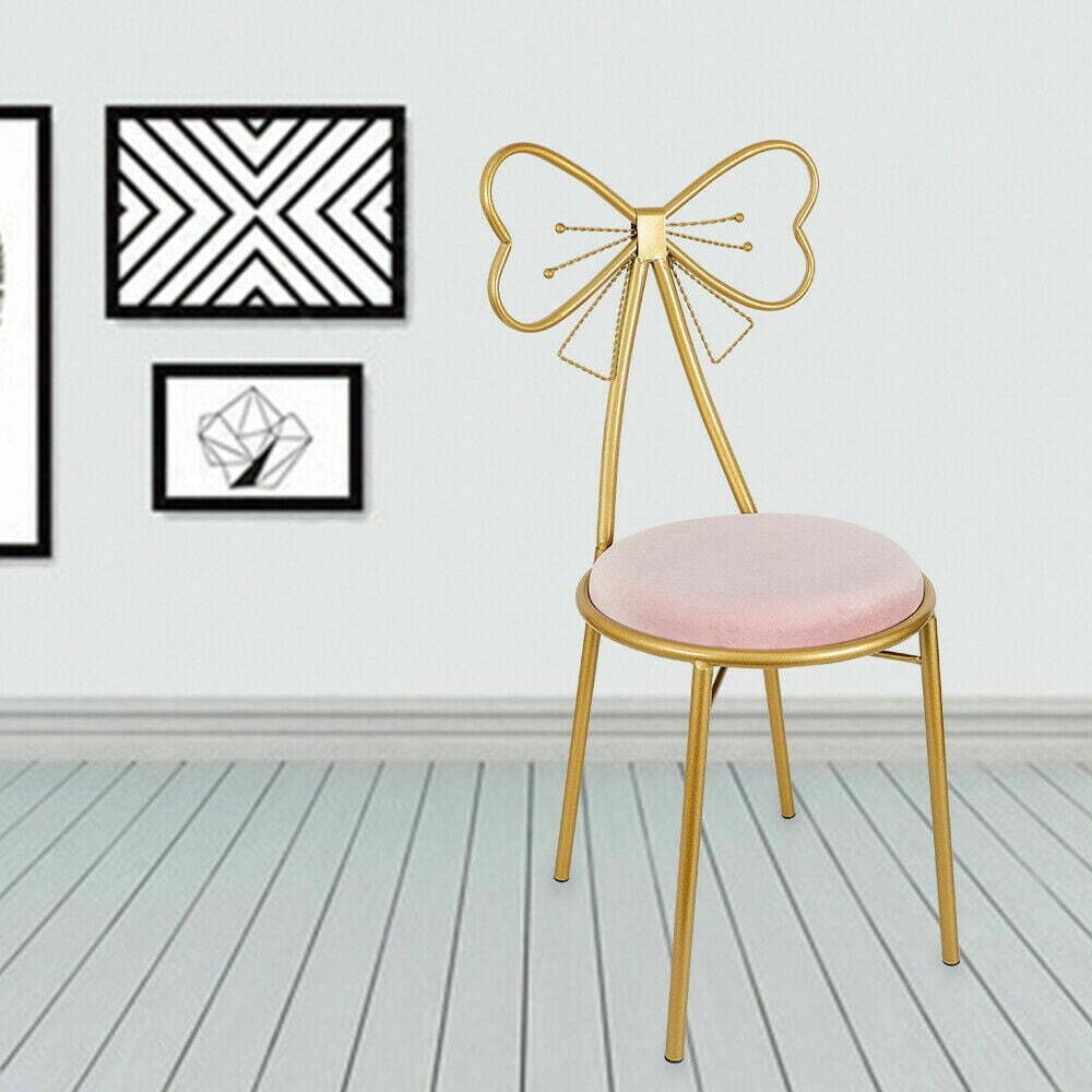 rose gold dressing table chair Nordic Makeup Stool Light Luxury Dressing Table Net Red Backrest Chair –  Fab Houzz main image 1