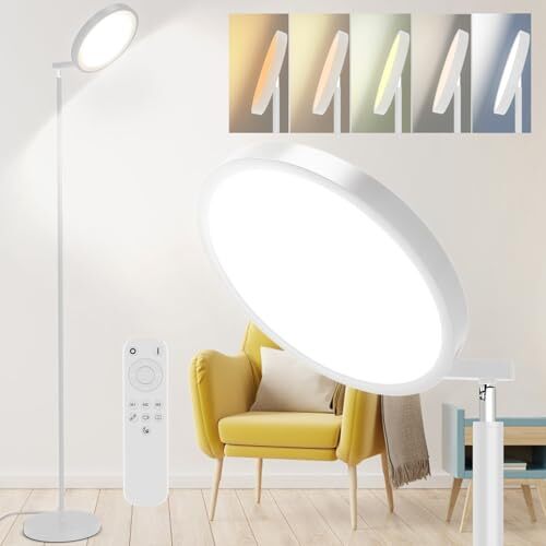 Floor Lamp,30W/2400LM Sky LED Modern Torchiere 3 Color Temperatures Black - Picture 5 of 13
