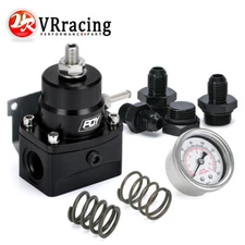 Adjustable Fuel Pressure Regulator Bypass Gauge 6AN AN6 Fitting Inject 3-70psi