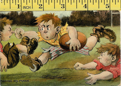 Making His Mark Pub von Miller & Lang, GB, gebrauchte Vintage Rugby Postkarte