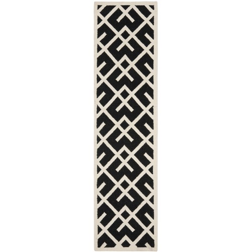 SAFAVIEH Dhurries DHU552L Handwoven Black / Ivory Rug - Picture 2 of 24