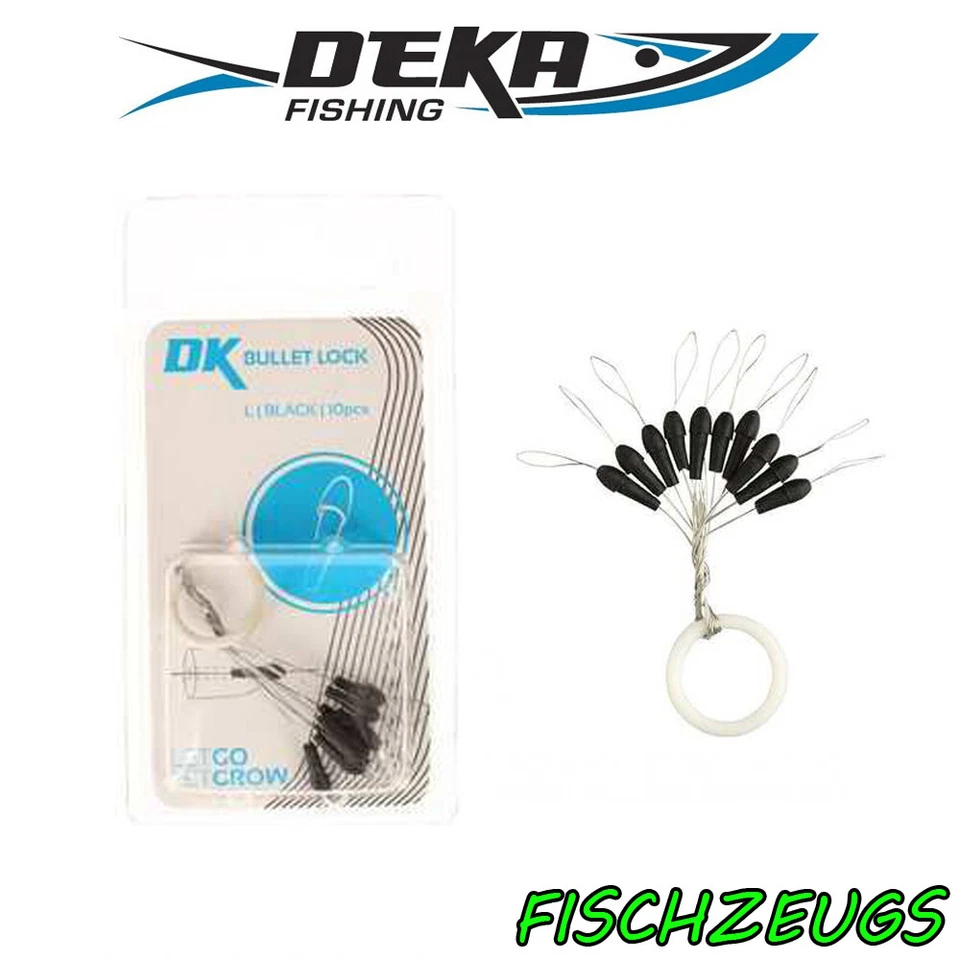 DEKA Bullet Lock Gummistopper Tungsten Bullet Glasperle Schnurstopper 10 Stück