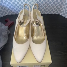 Allure Women Size 7 1/2 M Vintage 80s Creamy Satin Wedding Shoes High Heel 3"