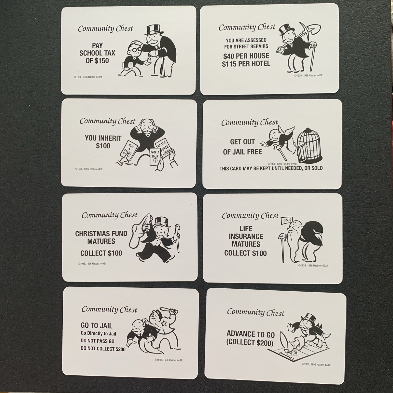 Monopoly Chance and Community Chest Card x32 VINATGE 1996 Edition eBay