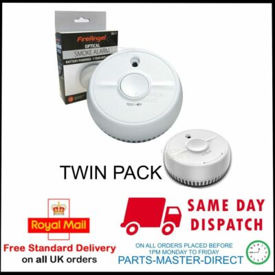 ORIGINAL FIREANGEL OPTISCHER FEUERMELDER RAUCHMELDER HUSH ZINK BATTERIE SB1-T x 2