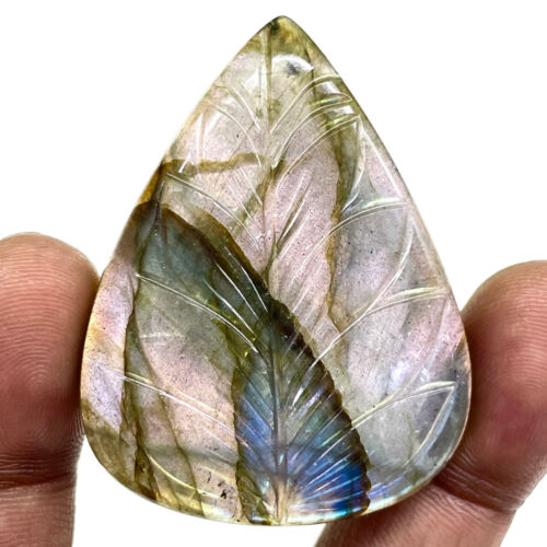 Ciondolo Labradorite Naturale Intagliato Naturale 48x37 mm Labradorite Taglia Gemma - Foto 18 di 21