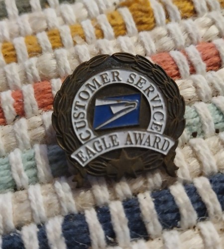 Customer Service Eagle Award Vintage USPS Post Office Pin Label