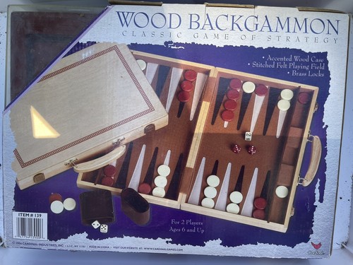 NEW Backgammon Strategy Game Set with Wood Carrying Case and Stitched Felt Field