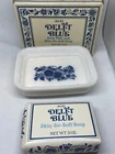 70s Vintage NIB NOS Avon Delft Blue Milk Glass Dish Skin So Soft Full Soap NEW