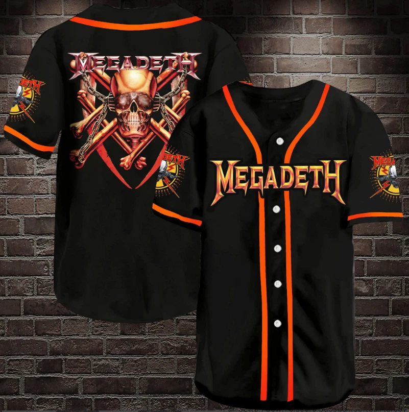 Megadeth Baseball Jersey - printed 3d jersey