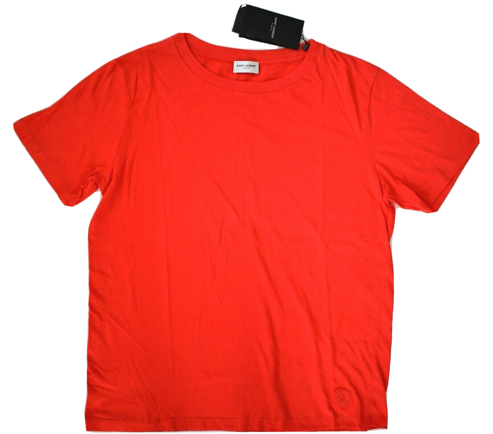 ️ T shirt a maniche corte SAINT LAURENT Paris SL RICAMATA rossa rossa S M