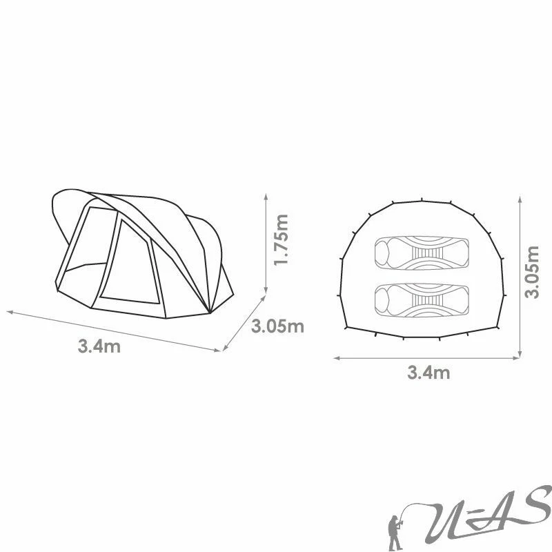 Chub Cyfish Dome XXL 2-Mann Karpfenzelt Zelt  Angelzelt 340x305x175cm 5.000mm - Bild 2 von 4