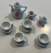 Vintage Pretty Port Ltd Miniature Floral Tea Pot Sugar Creamer Dollhouse Tea Set