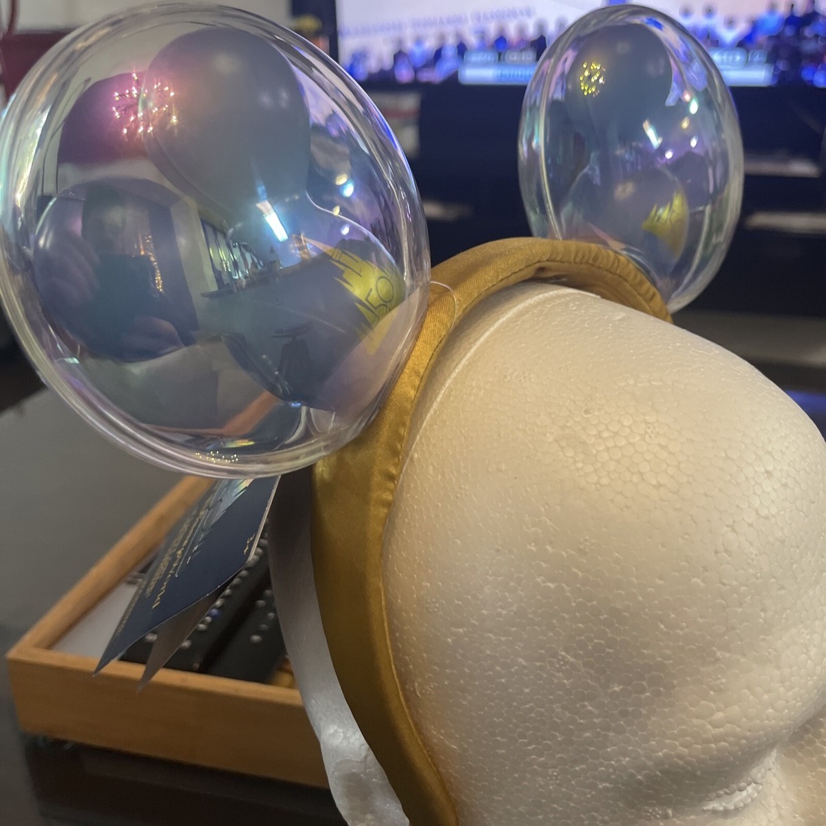 NWT Disney World 50th Anniversary Balloon Ears | Light Up EARidescent Ears New 50th Anniversary Light-Up Balloon Ear Headband Floats  main image 2