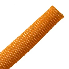 HellermannTyton 170-03077 Braided Sleeving, Expandable, .5" Dia, PET, Orange, 50