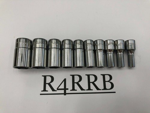 Snap-on Tools USA NEW 1/4" Drive SAE Semi Deep 6 Point Chrome Socket Set 110TMSY - Picture 6 of 9