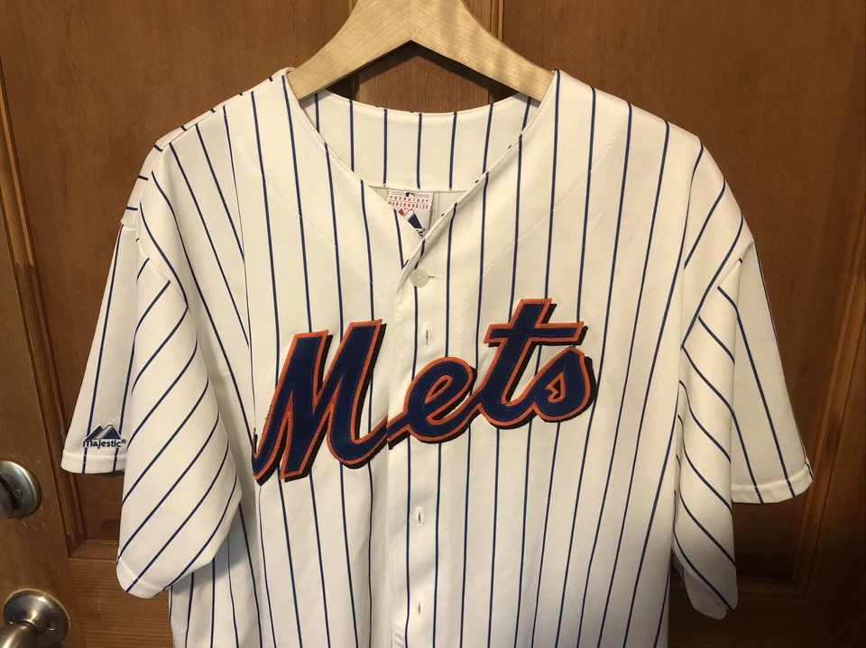 Vintage Pin Stripe New York Mets MLB Majestic Baseball Jersey XL? - Image 2 of 4