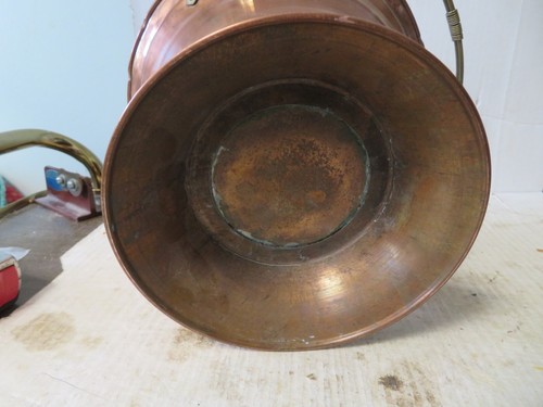Vintage Copper & Brass Pot / Planter / Bowl / Bell Shaped / Rolled Edge - Picture 7 of 8