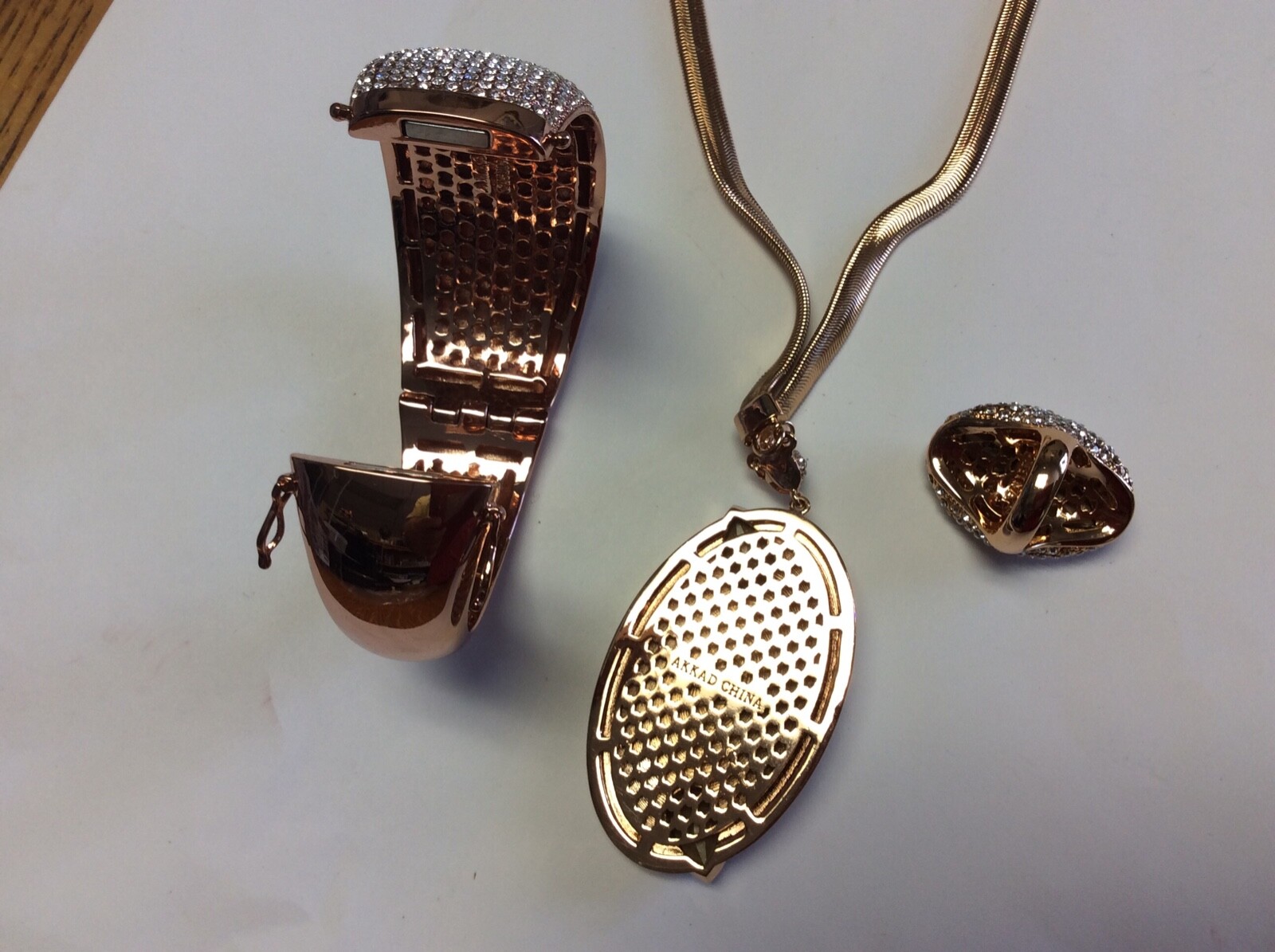 DRAMATIC NECKLACE RING CUFF BRACELET BEAUTIFUL PU… - image 6