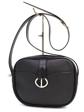 Christian Dior Shoulder Bag Crossbody Purse Honeycomb Black Vintage Authentic