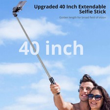 Phone Tripod Stand Selfie Stick 40 Inch Aluminum Alloy with Wireless Remote