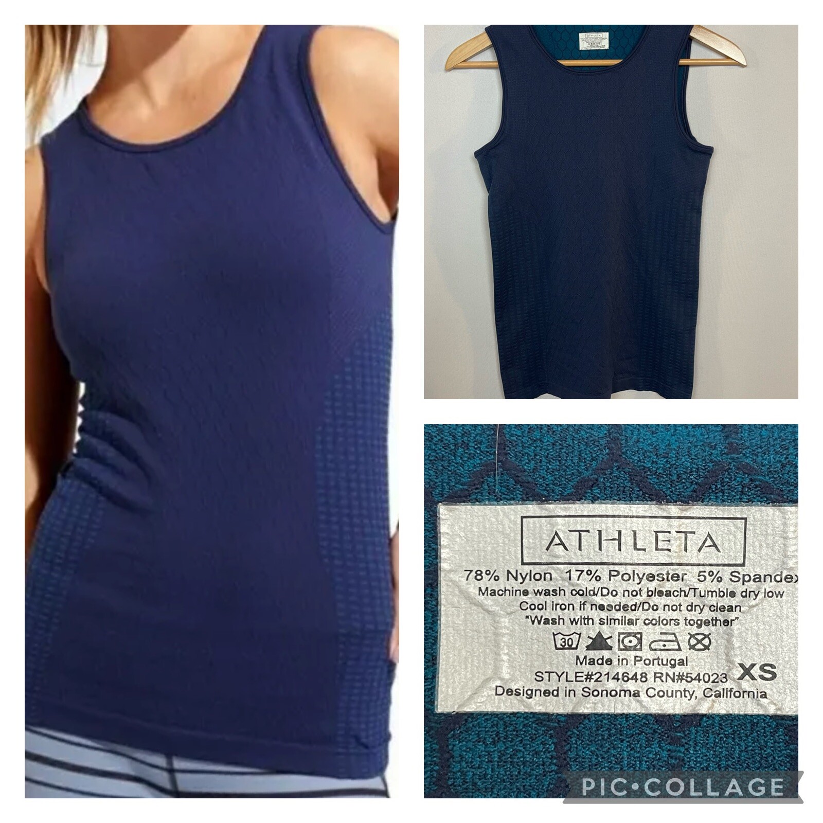 Athleta Honeycomb Textured Sequence Seamless Tank… - image 1