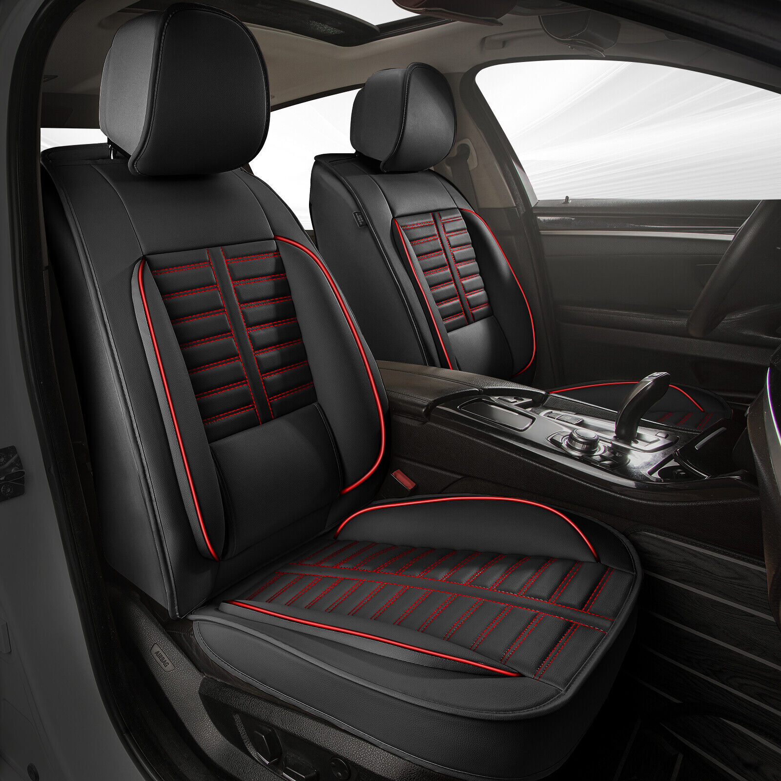For DODGE Charger 2012-2021 Car 2-Seat Covers Front Row Cushion Pad Faux Leather