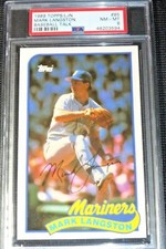 1989 TOPPS BASEBALL TALK ~ MARK LANGSTON SEATTLE MARINERS #85 PSA 8