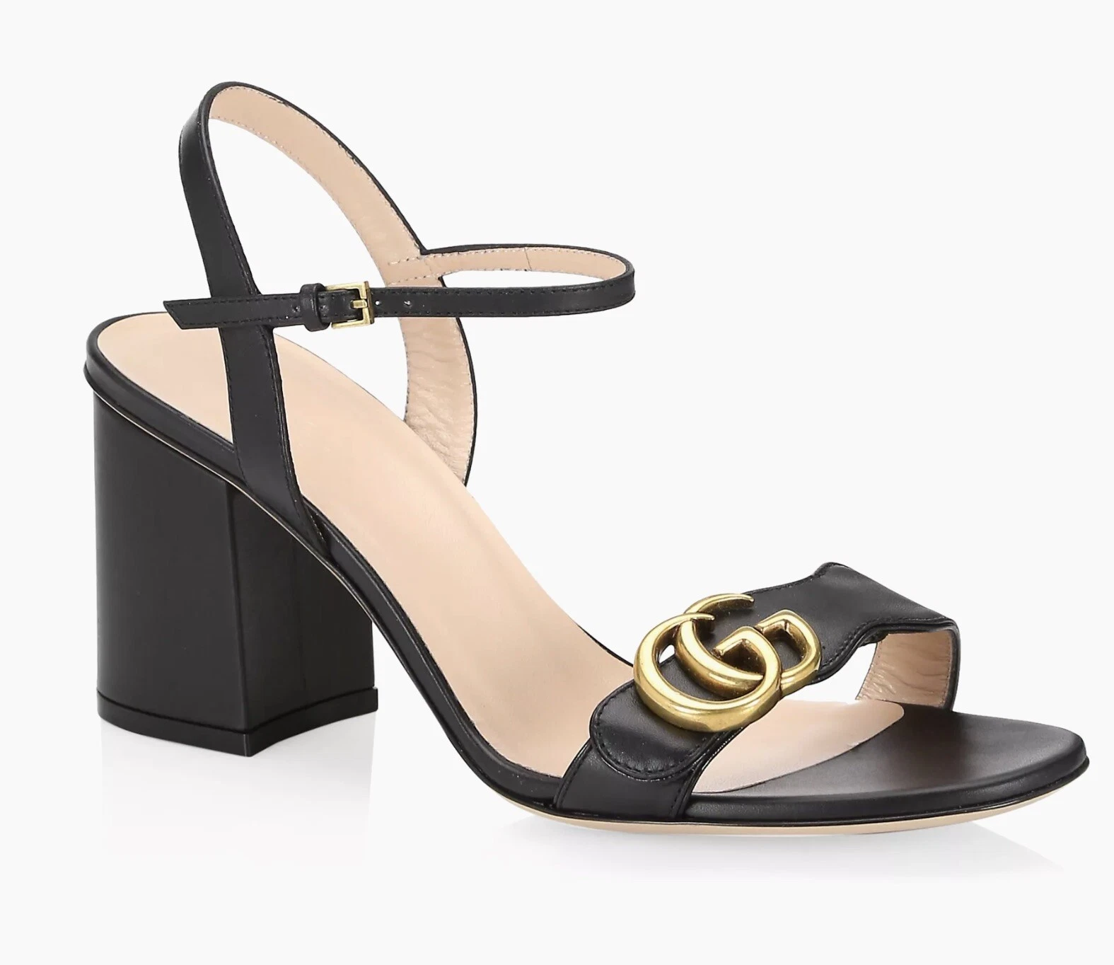 Talon haut sangle cheville authentique Gucci Marmont GG taille 38