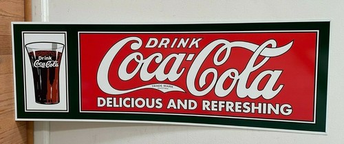Coca Cola Tin Metal Advertising Sign 36" New Old Stock - Picture 2 of 5
