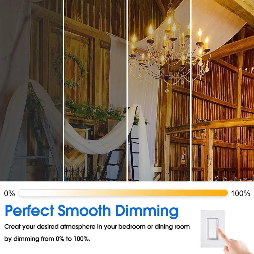 4Pack LED Flame Tip Chandelier Light Bulb, 6.5W(75W), 2700K, 750LM, CA10 - Image 2 of 4