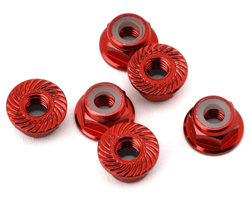 175RC Aluminum Serrated Wheel Nuts for Traxxas Slash 4x4 (Red) (6) [175-18640]